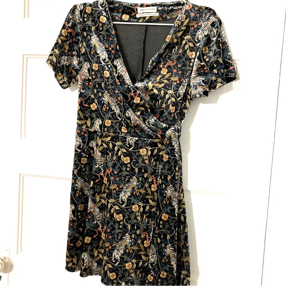 Urban Outfitters Velvet Wrap Mini Dress